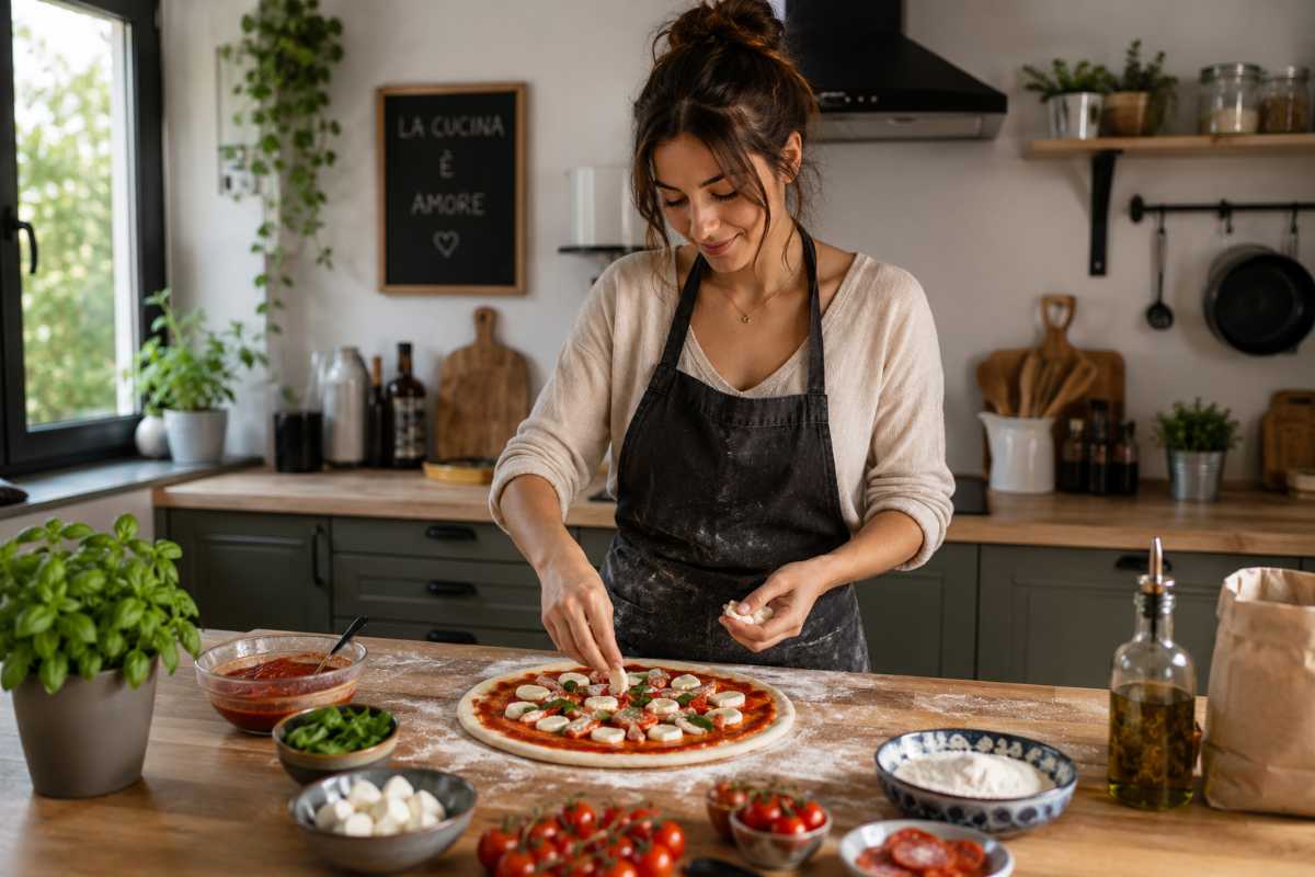 donna fa la pizza